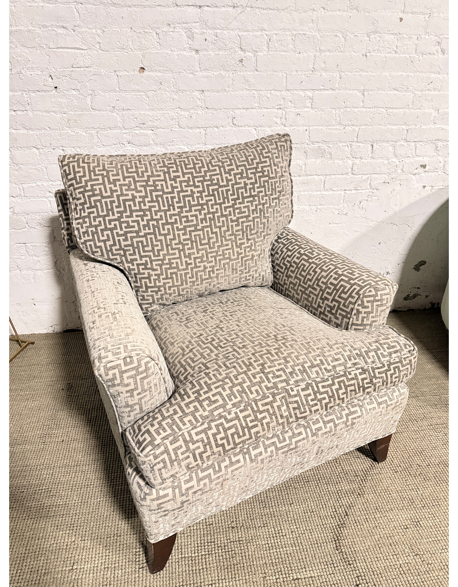 Grey Maze Pattern Armchair