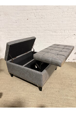 Modern Faux Leather Lift Top Storage Coffee Table Ottoman