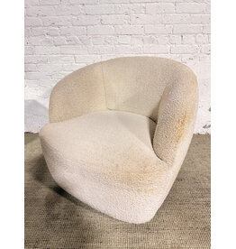 Gwyneth Ivory Boucle Swivel Lounge Chair, CB2