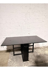 Crate & Barrel Span Wood Gateleg Black Wood Extendable Dining Table