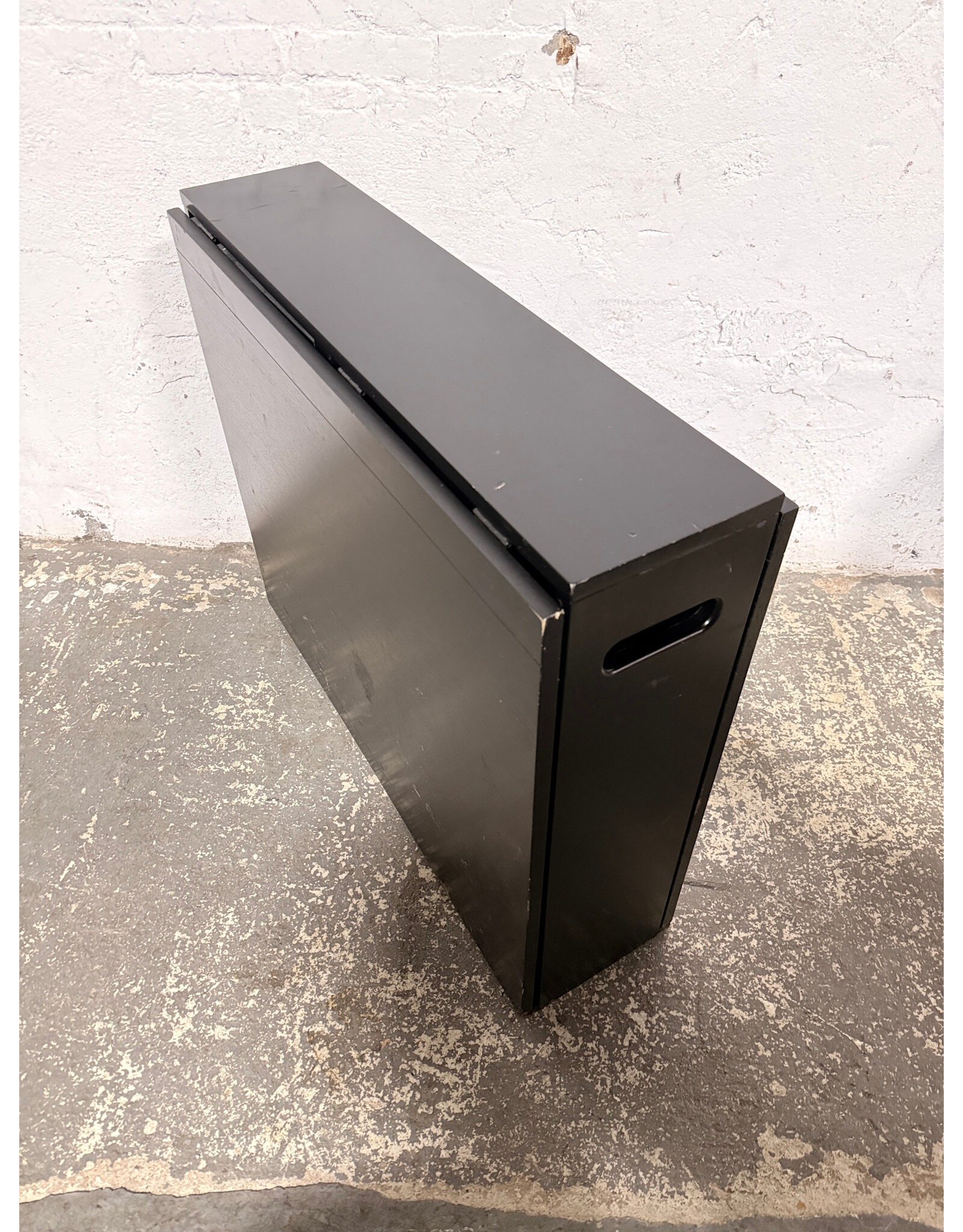 Crate & Barrel Span Wood Gateleg Black Wood Extendable Dining Table