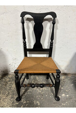 Antique Wooden and Woven Side Chair