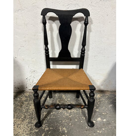 Antique Wooden and Woven Side Chair