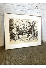 Into a Forest, framed ink on paper, sgnd l.r. (no glass)