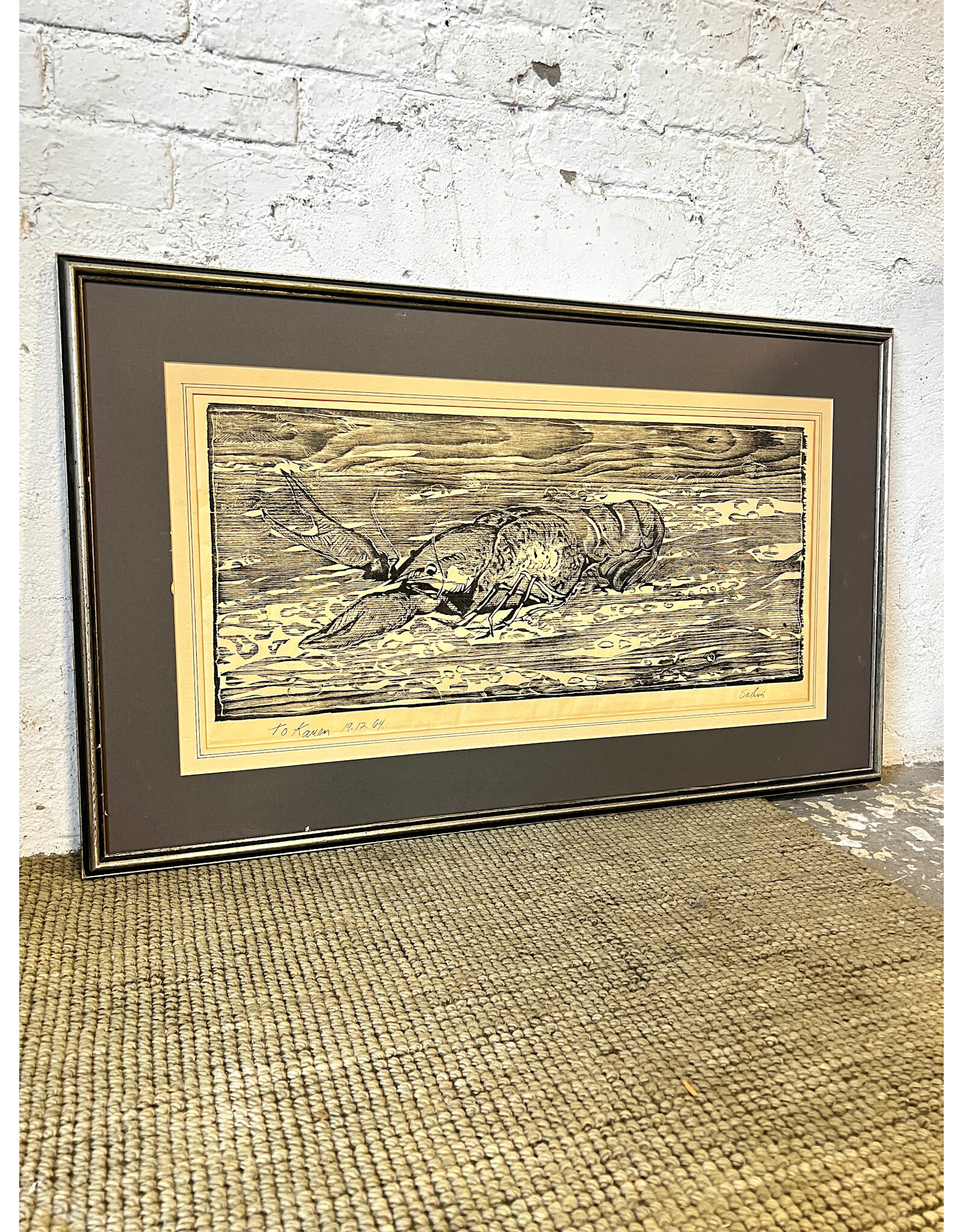 Lobster 4 Karen, framed print on paper, sgnd Salem (no glass)
