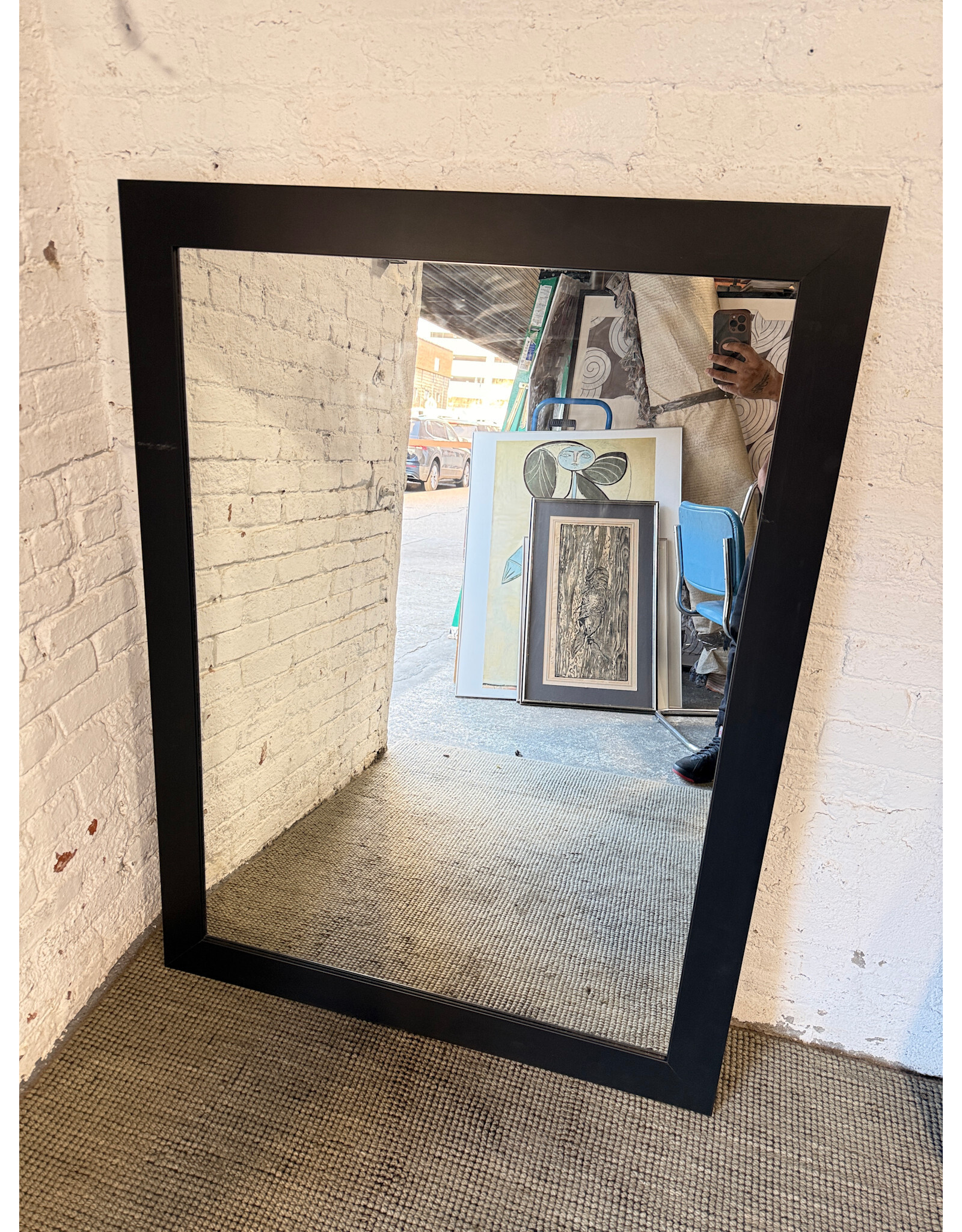 Modern Black Frame Rectangular Wall Mirror