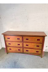 Mission Style Wood 6-Drawer Dresser