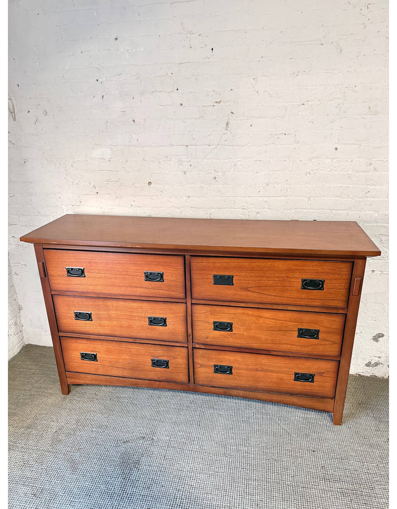 Mission Style Wood 6-Drawer Dresser