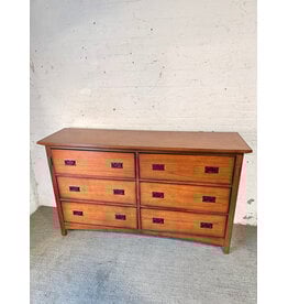 Mission Style Wood 6-Drawer Dresser