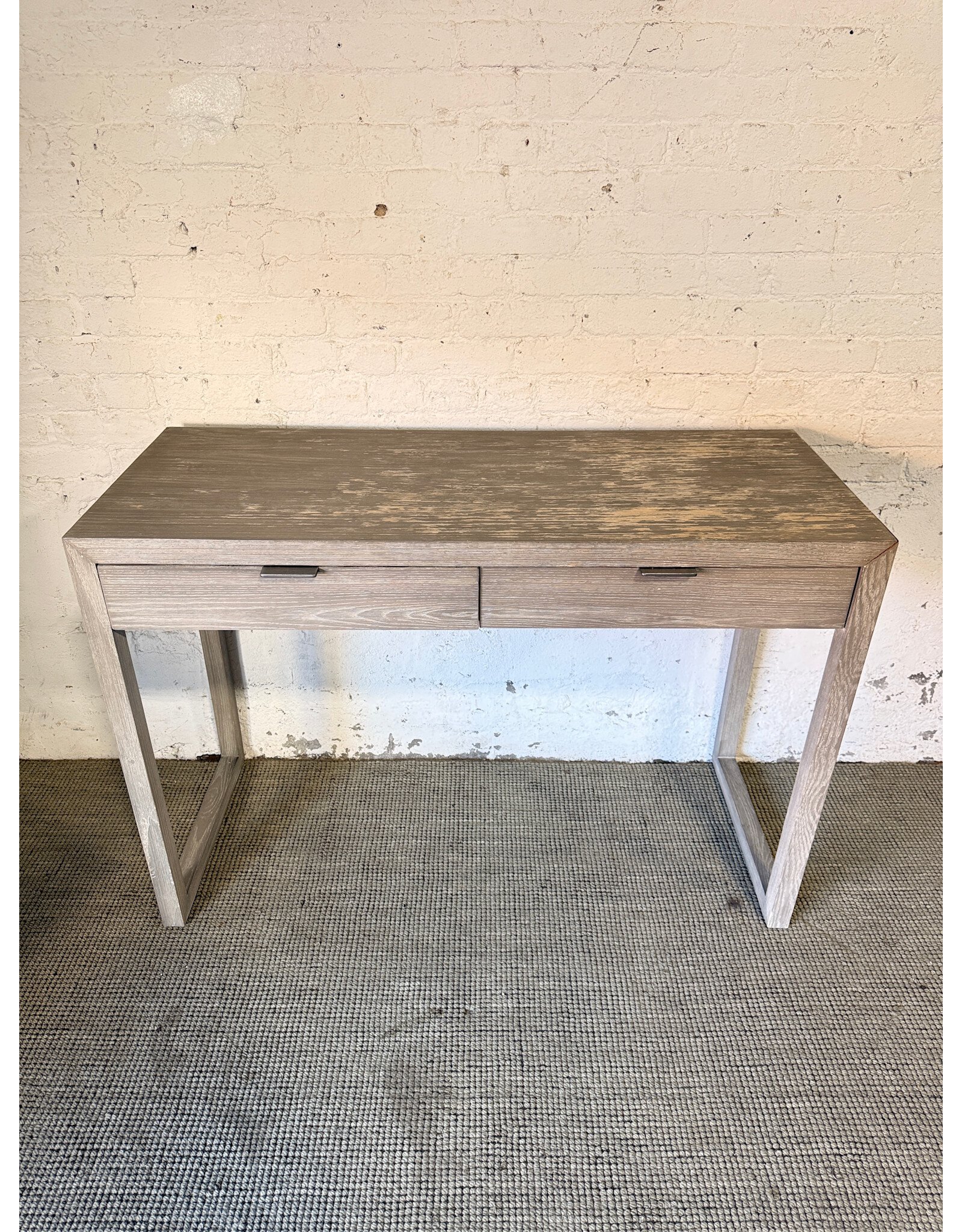 Restoration Hardware Baby&Child Grey Wood 2-Drawer Desk
