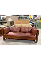 Stickley Arts and Crafts Style Bench with Leather Cushions