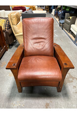 Stickley Arts and Crafts Style Armchair with Leather Cushions