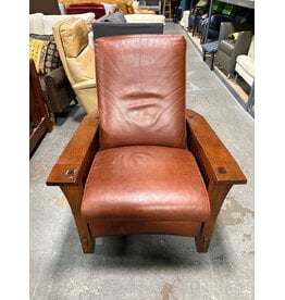 Stickley Arts and Crafts Style Armchair with Leather Cushions