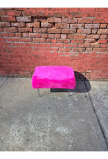 Hot Pink Faux Fur Ottoman