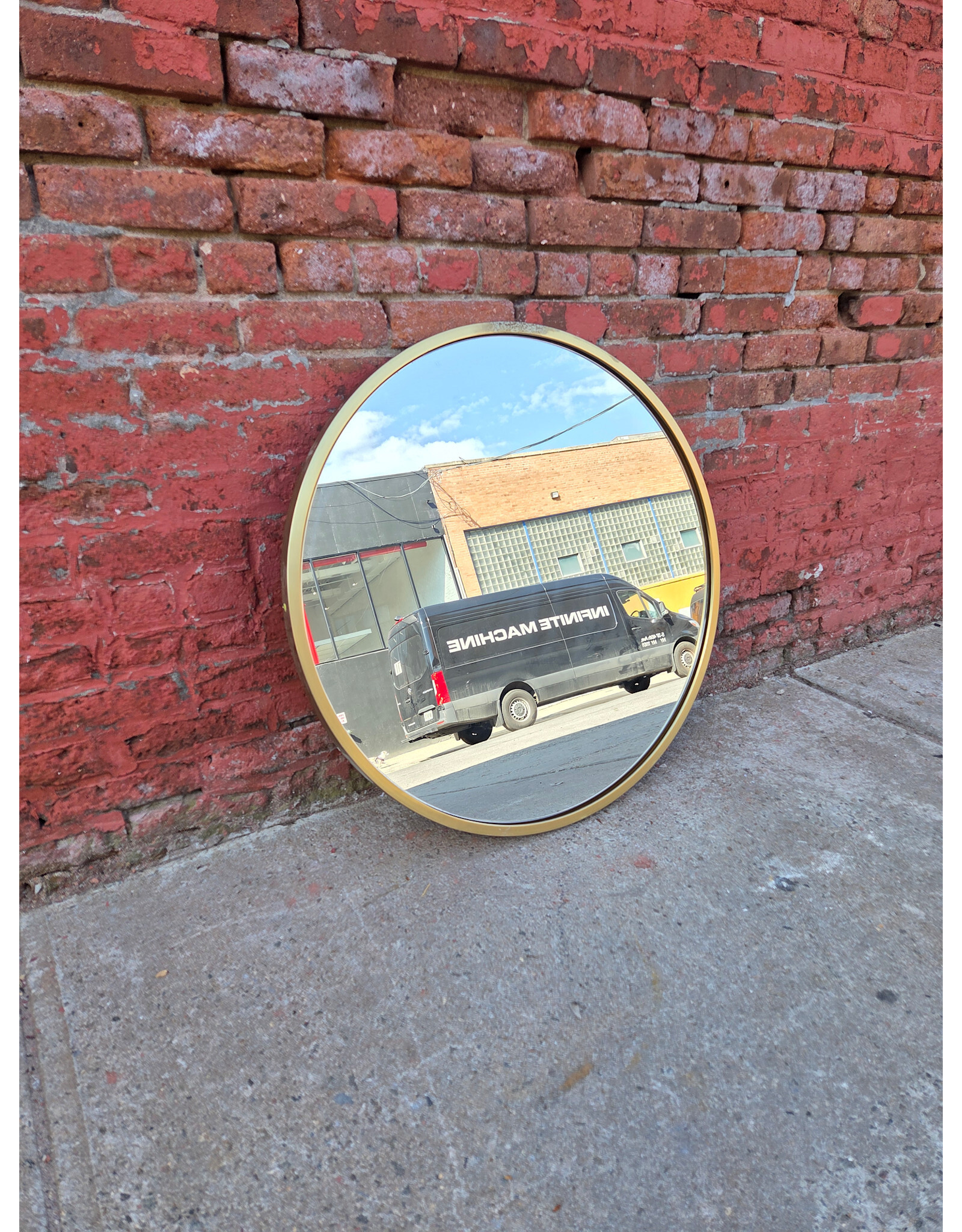 West Elm Circular Gold Frame Hanging Mirror