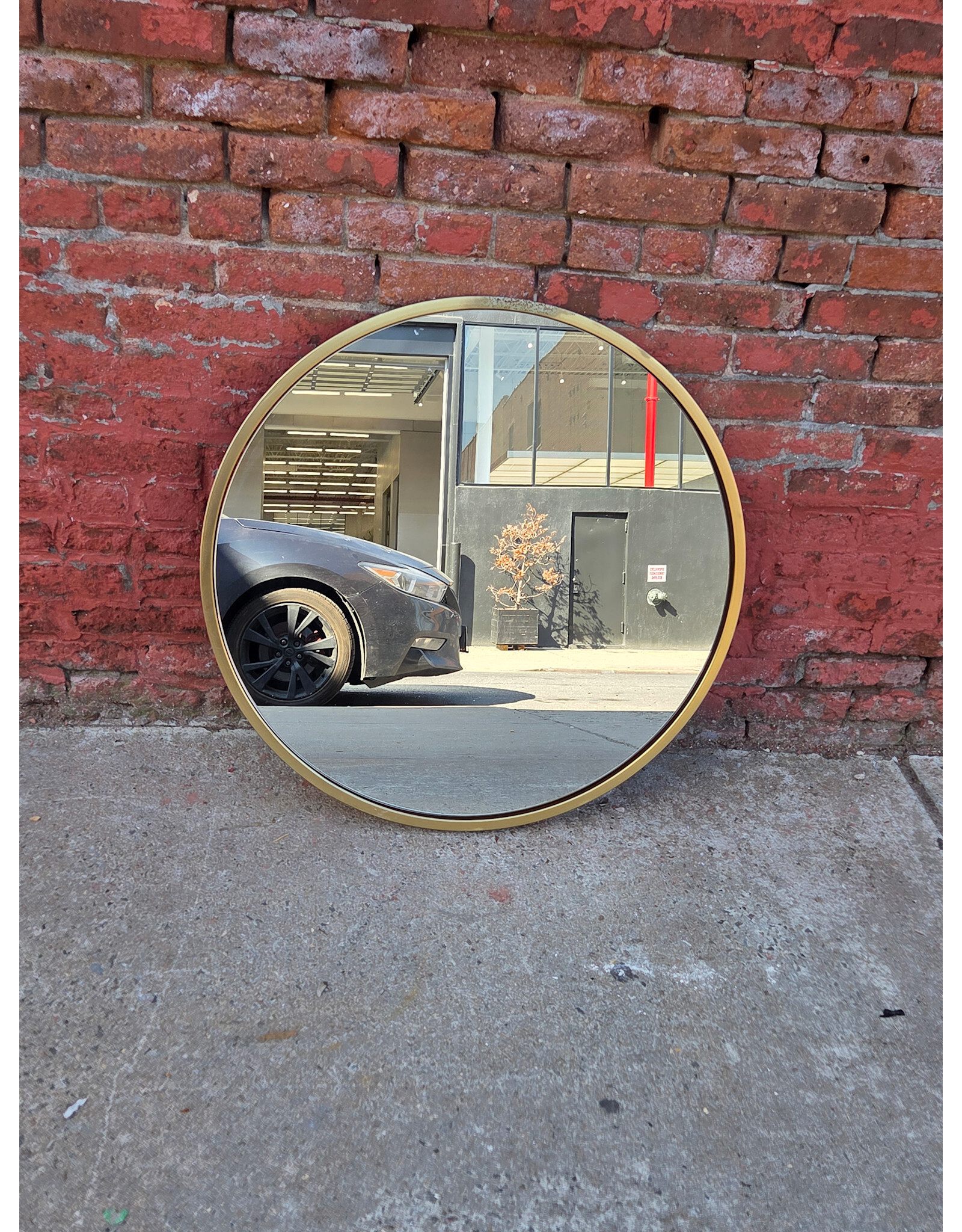 West Elm Circular Gold Frame Hanging Mirror