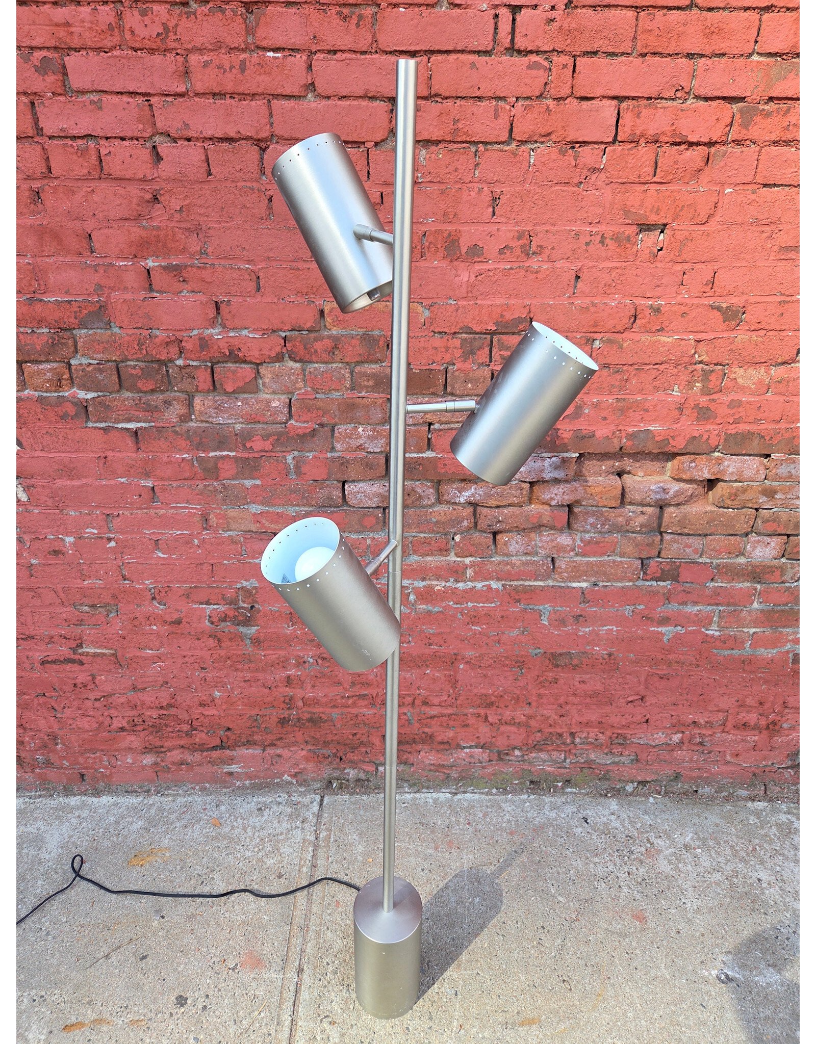 CB2 Trio Brushed Nickel Floor Lamp