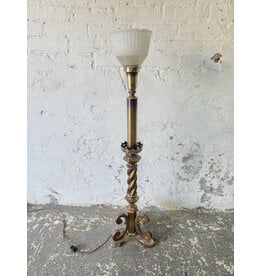Vintage Brass Torchiere Table Lamp