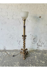 Vintage Brass Torchiere Table Lamp