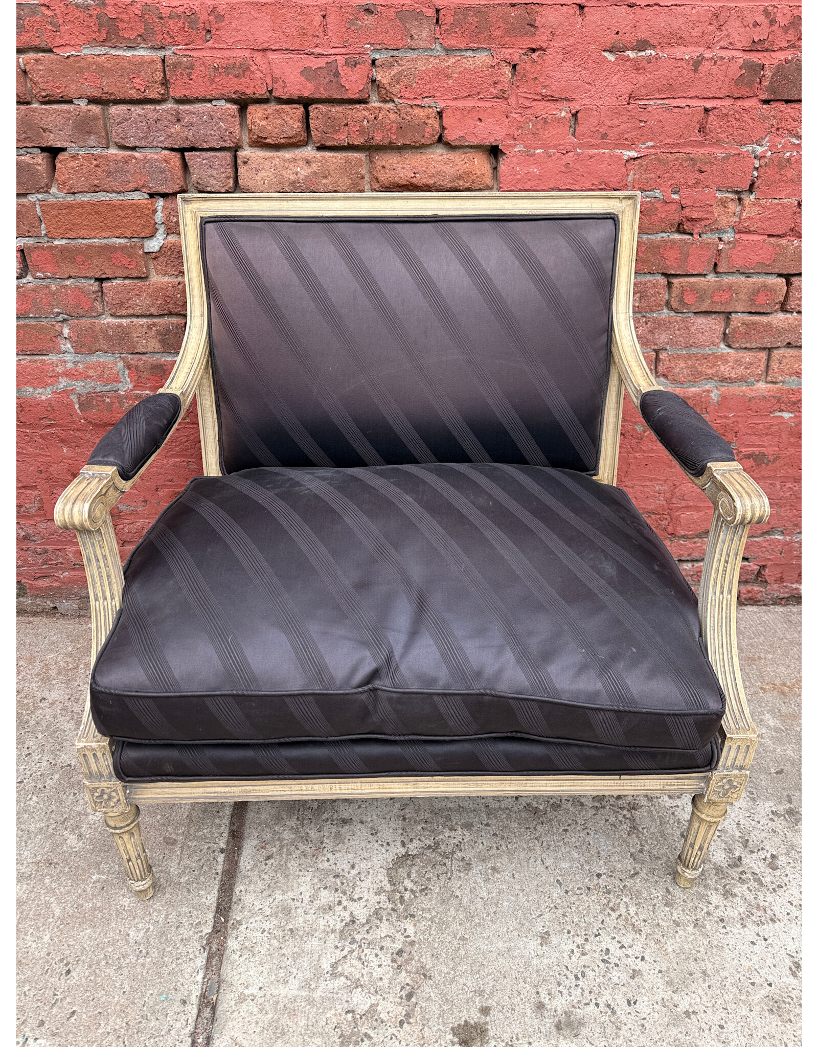 French Style Dark Purple Upholstered Armchair