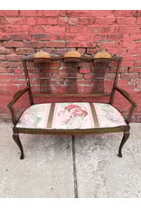 Mahogany Italian Wooden Two-Seater Wheat Sheaf Settee