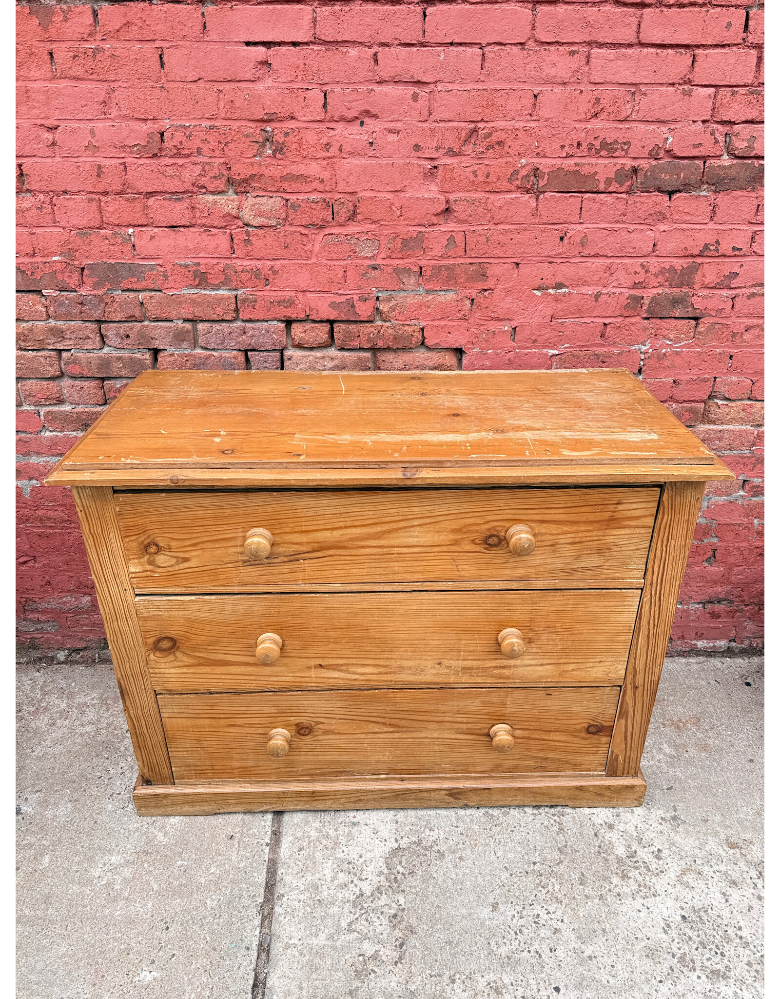 Antique Pine Three Drawer Chest of Drawers