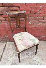 Mahogany Italian Wooden Inlay Parlor Chair