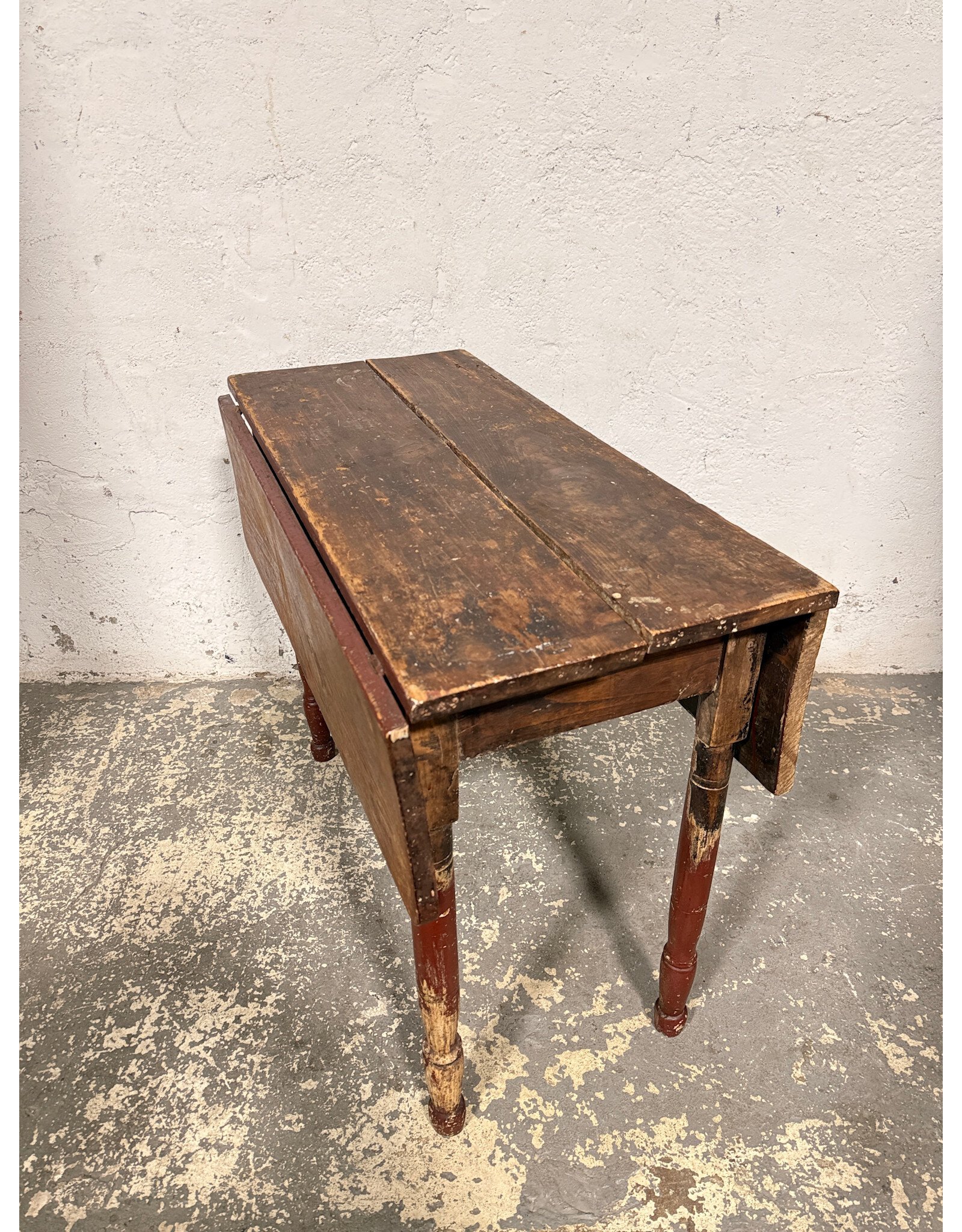Antique Drop Leaf Rustic Table