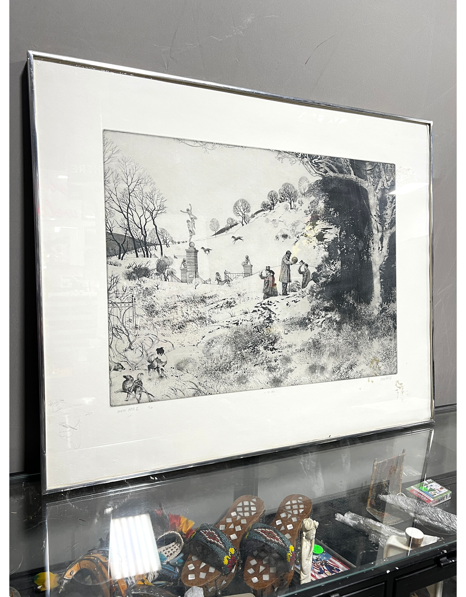 Country Pieces II, framed etching, sgnd Peter Milton, 13/170