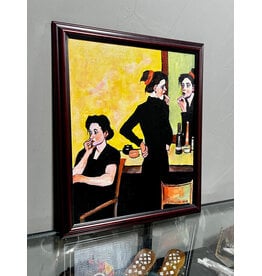 Dressing Room-inspired by Malcolm Liepke, framed painting, sgnd C. Falik 11/08