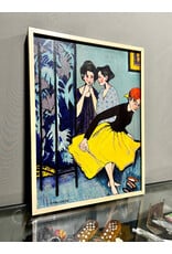 Three Women-Inspired by Malcolm Liepke, framed painting, sgnd C. Falik '96