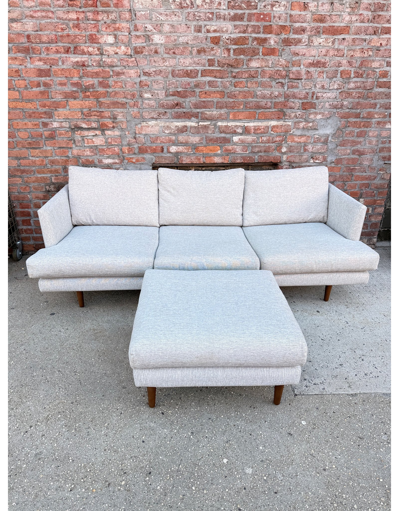 Article Burrard Seasalt Gray Sofa with Ottoman