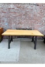 Industrial Natural Wood Top Dining Table