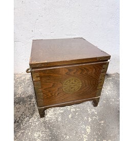 Vintage Chinese Motif Single Drawer Nightstand