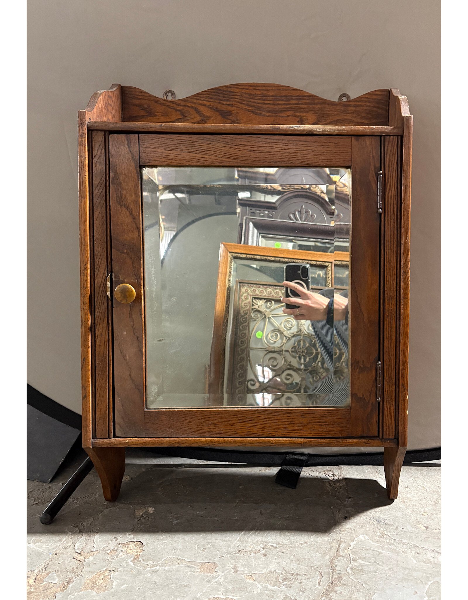Imperial Towel Supply Co. Wood with Beveled Mirror Hanging Medicine Cabinet