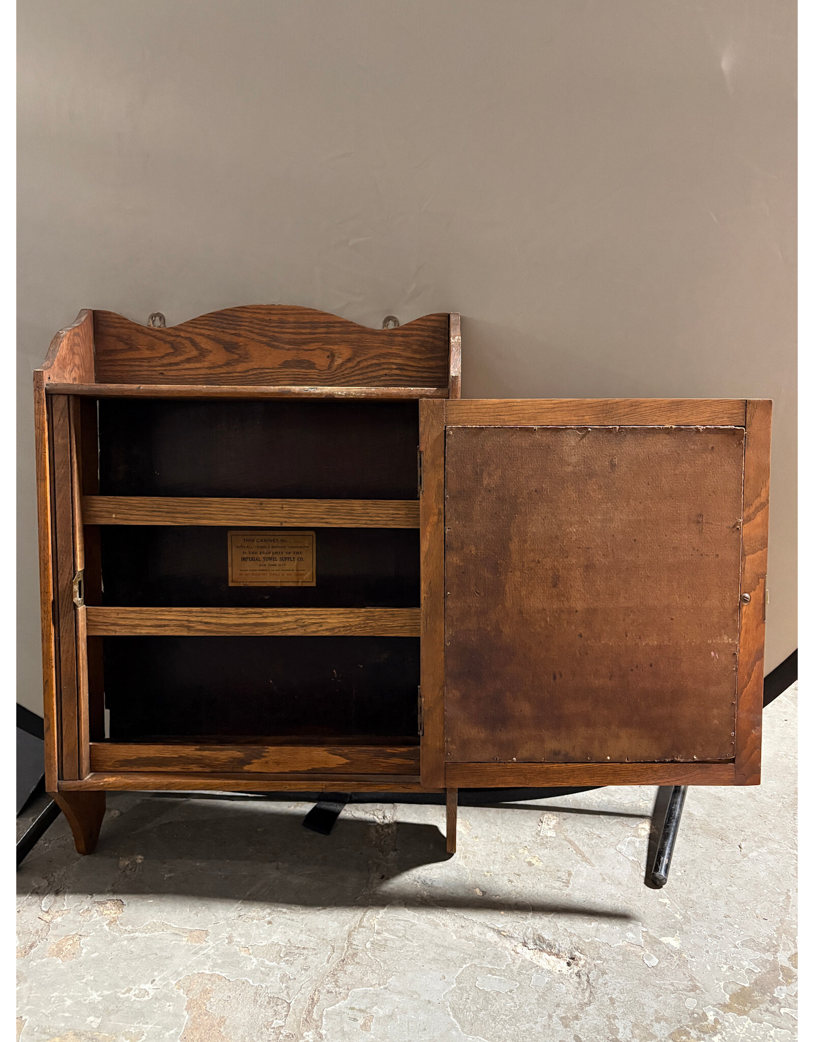 Imperial Towel Supply Co. Wood with Beveled Mirror Hanging Medicine Cabinet