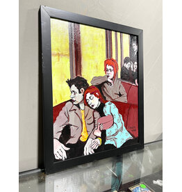 Train Home, framed oil on canvas, sgnd C. FALIK 10/08