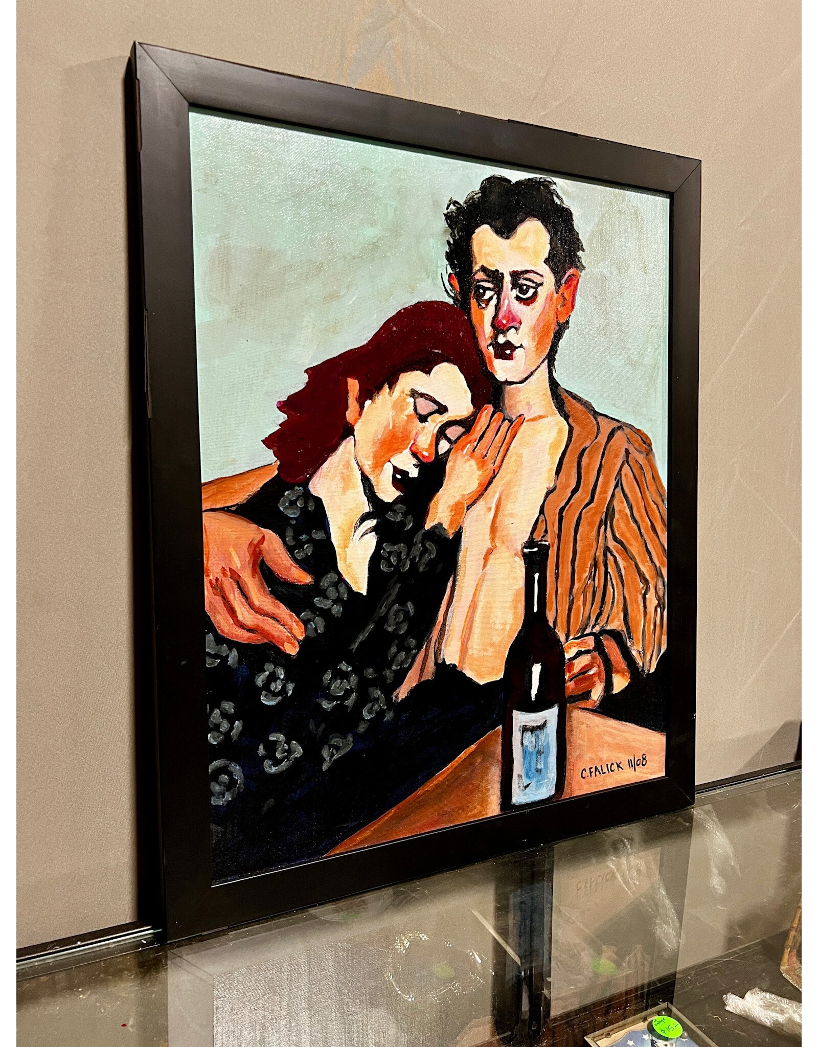 Stand Up, framed oil on canvas, sgnd C FALIK 11/08