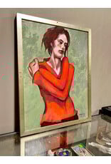 Strawberry Sweater, framed oil on canvas, sgnd C FALIK 2002