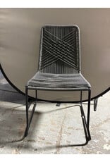 Charcoal Gray Nautical Rope Reeves Dining Chair