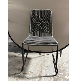 Charcoal Gray Nautical Rope Reeves Dining Chair