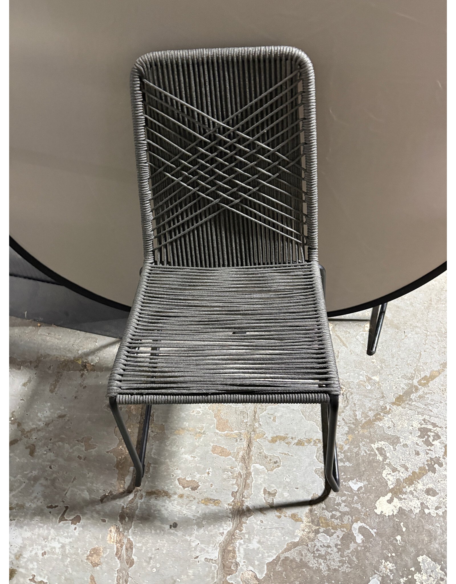 Charcoal Gray Nautical Rope Reeves Dining Chair