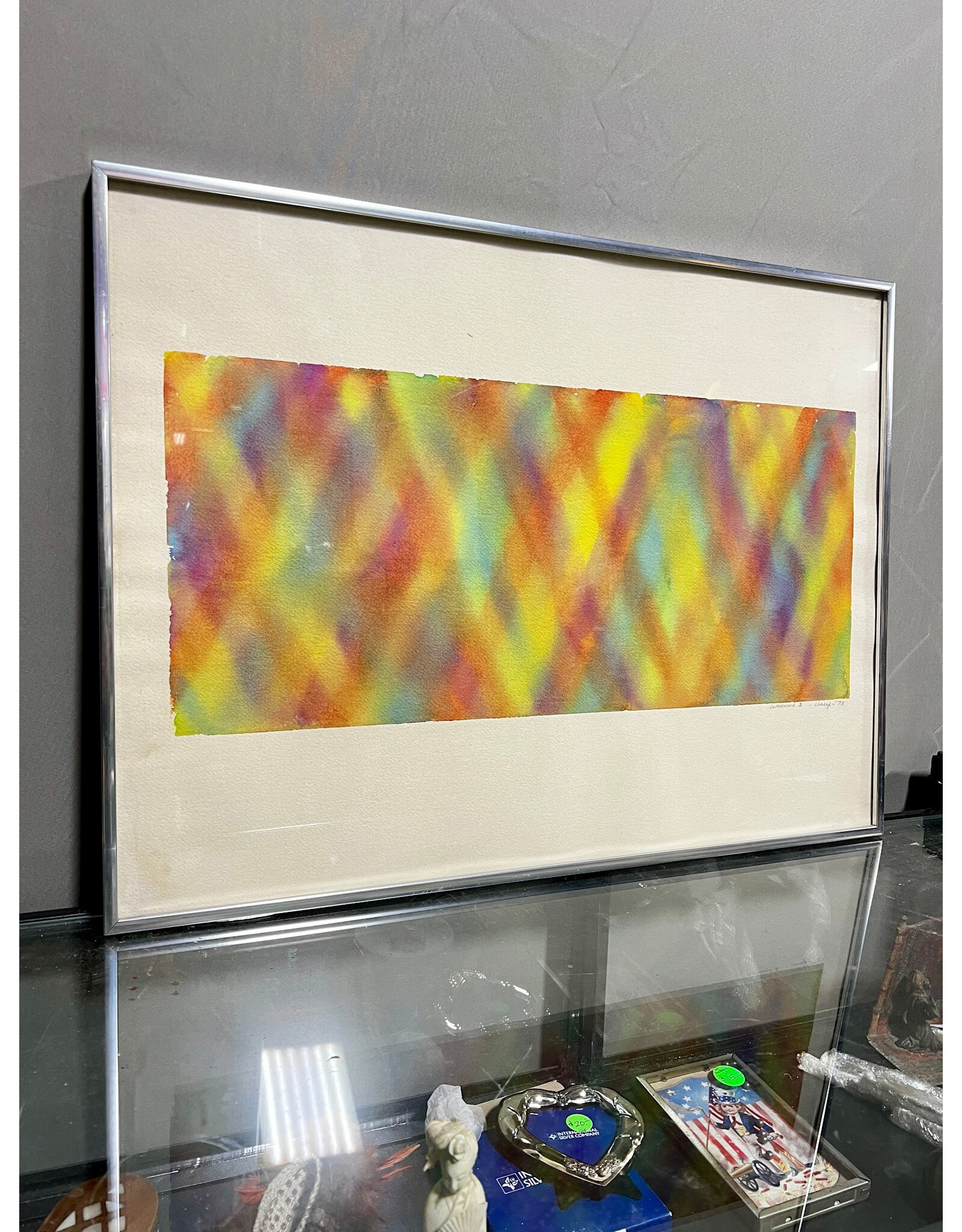 Latticework 3, framed painting, sgnd Viney, 1973