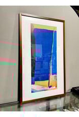 Framed Abstract Blue/Yellow Print