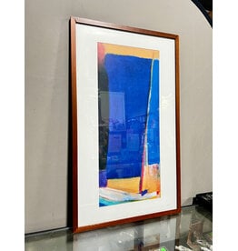 Framed Abstract Blue/Yellow Print