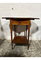 Antique Oval Drop Leaf Tea Table with Drawer