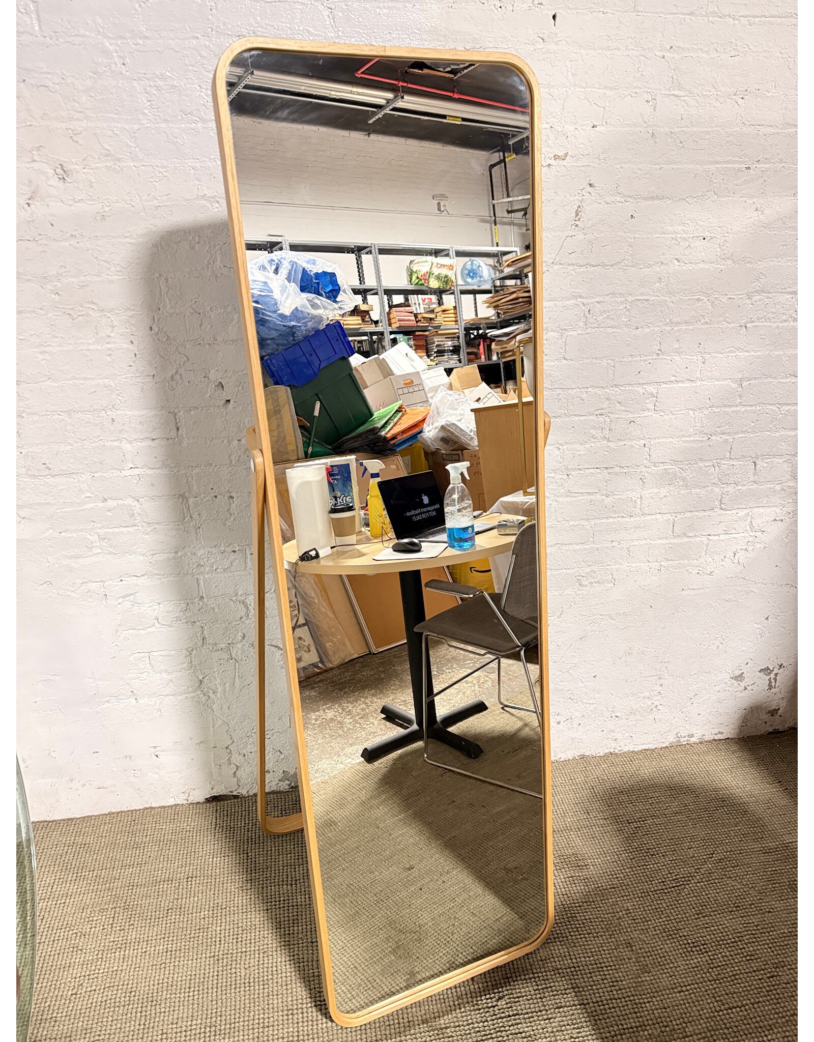 IKEA Ikea Ikornnes Floor Mirror with Light Ash Wood Frame