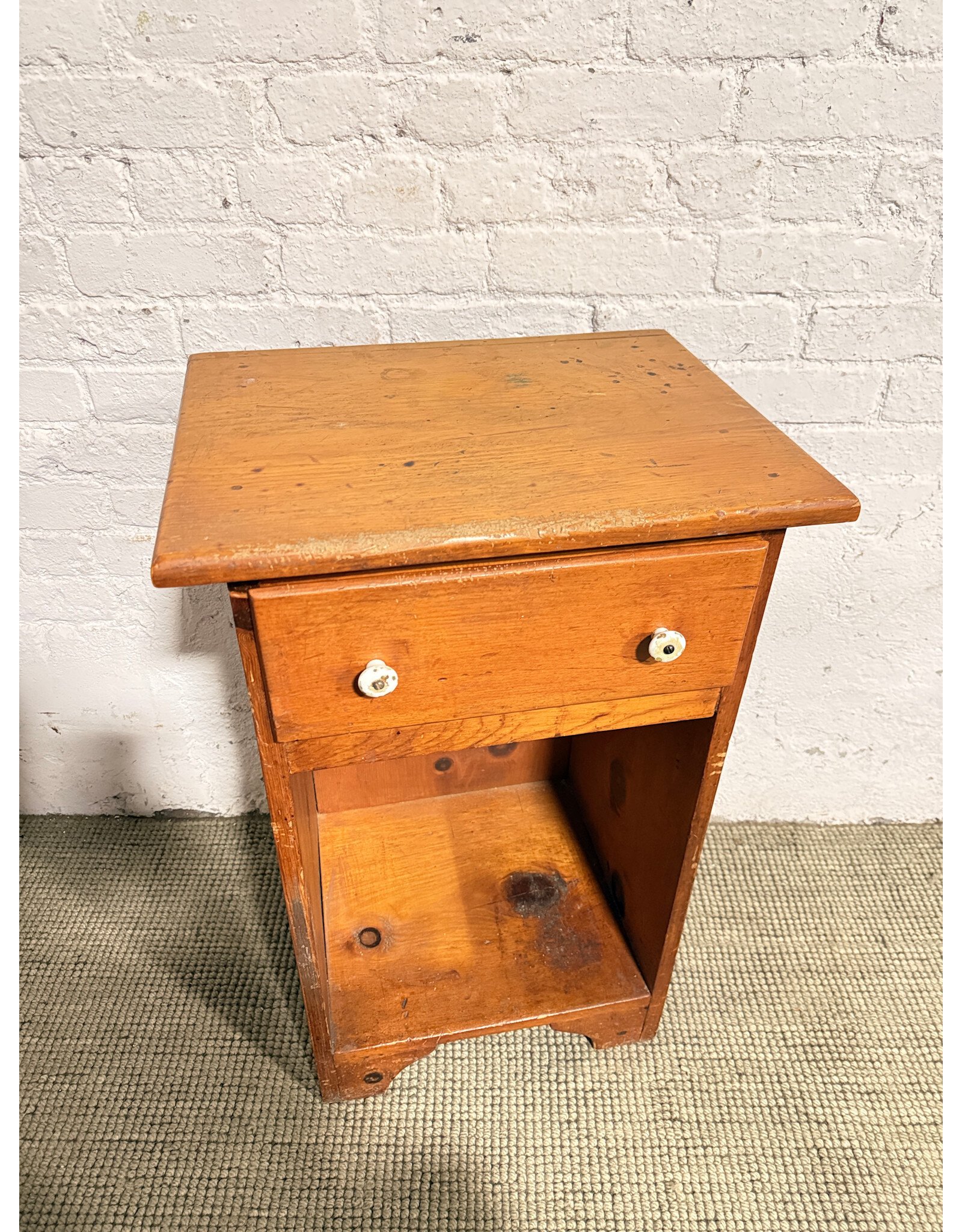 Antique Style Small Wooden Nightstand