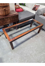 Glass Top Wooden Coffee Table