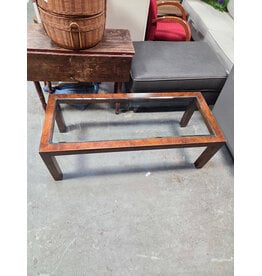Glass Top Wooden Coffee Table